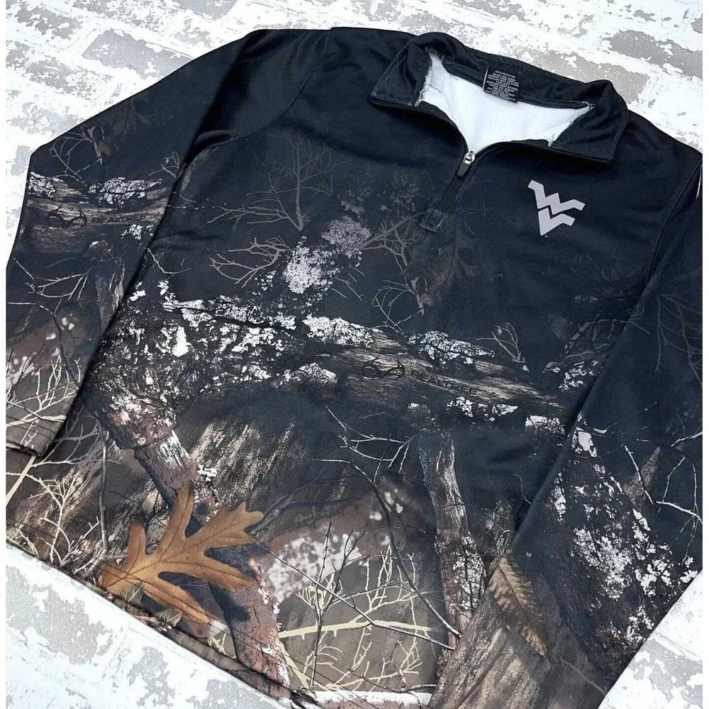 West Virginia Mountaineers Sweater Men Small Pullover WVU Camo Real Tree